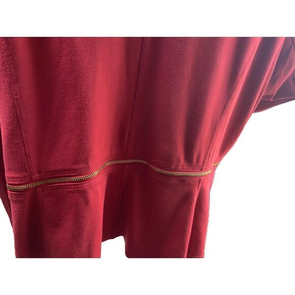 NWT IMAN Red Open Front Zipper Detail Long Sleeve Jacket Sz 3X Corpgore Business - Picture 8 of 16